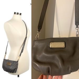 Charcoal crossbody adjustable leather purse